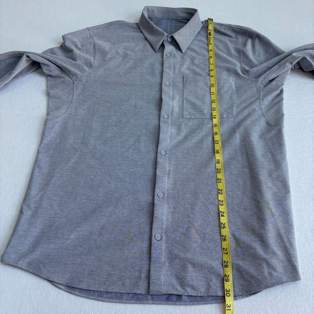 Lululemon Commission Long Sleeve Shirt Mens XL Blue Pocket Performance Stretch - Picture 8 of 8